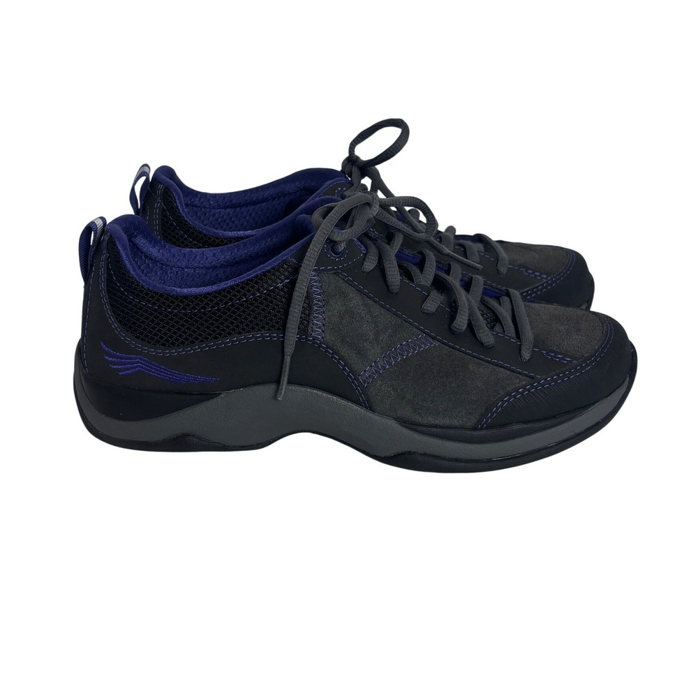 Dansko Elise Women Walking Shoes Black Suede Leather Sneaker EU 38 US 7.5-8 EUC